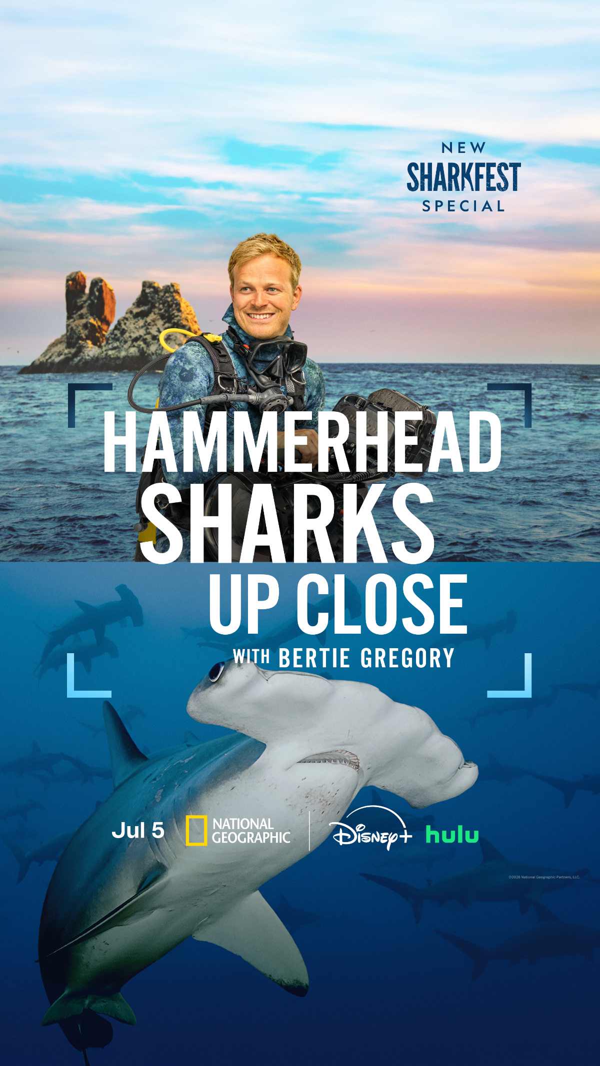Hammerhead Sharks Up Close with Bertie Gregory key art