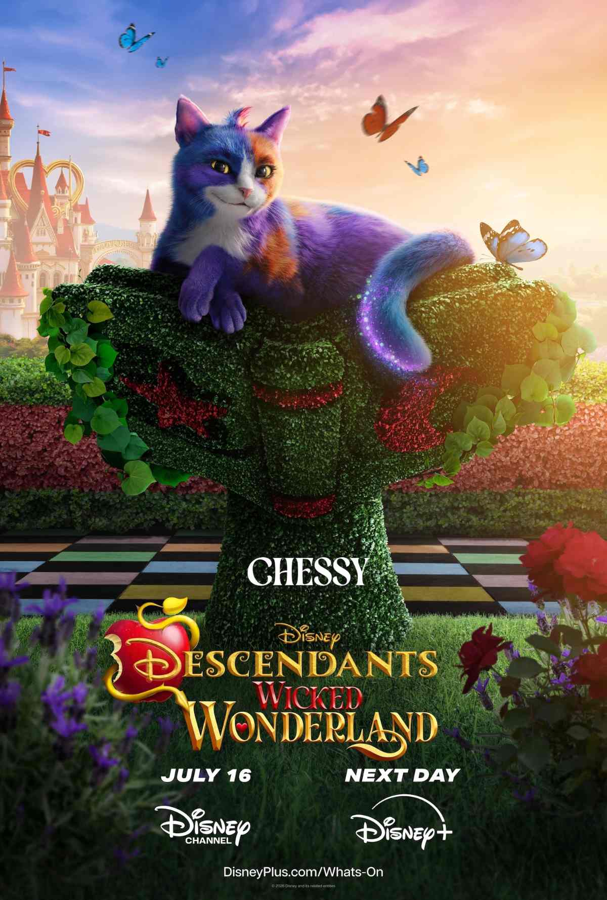Awkwafina voices Chessy the Cat in Descendants: Wicked Wonderland.