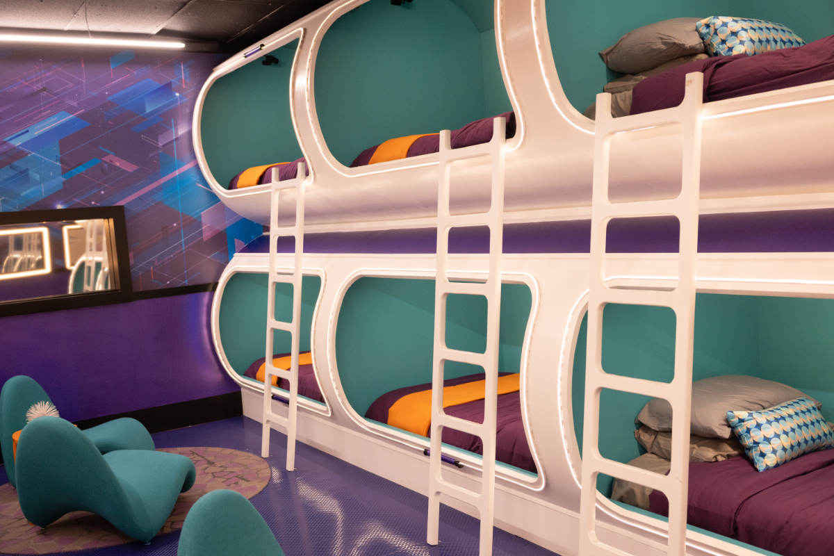 Futuristic Sleep Pods Room