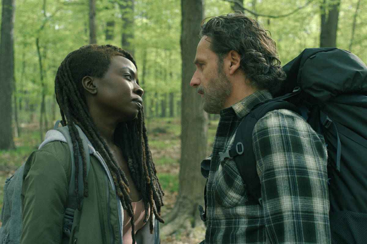Danai Gurira as Michonne, Andrew Lincoln as Rick Grimes