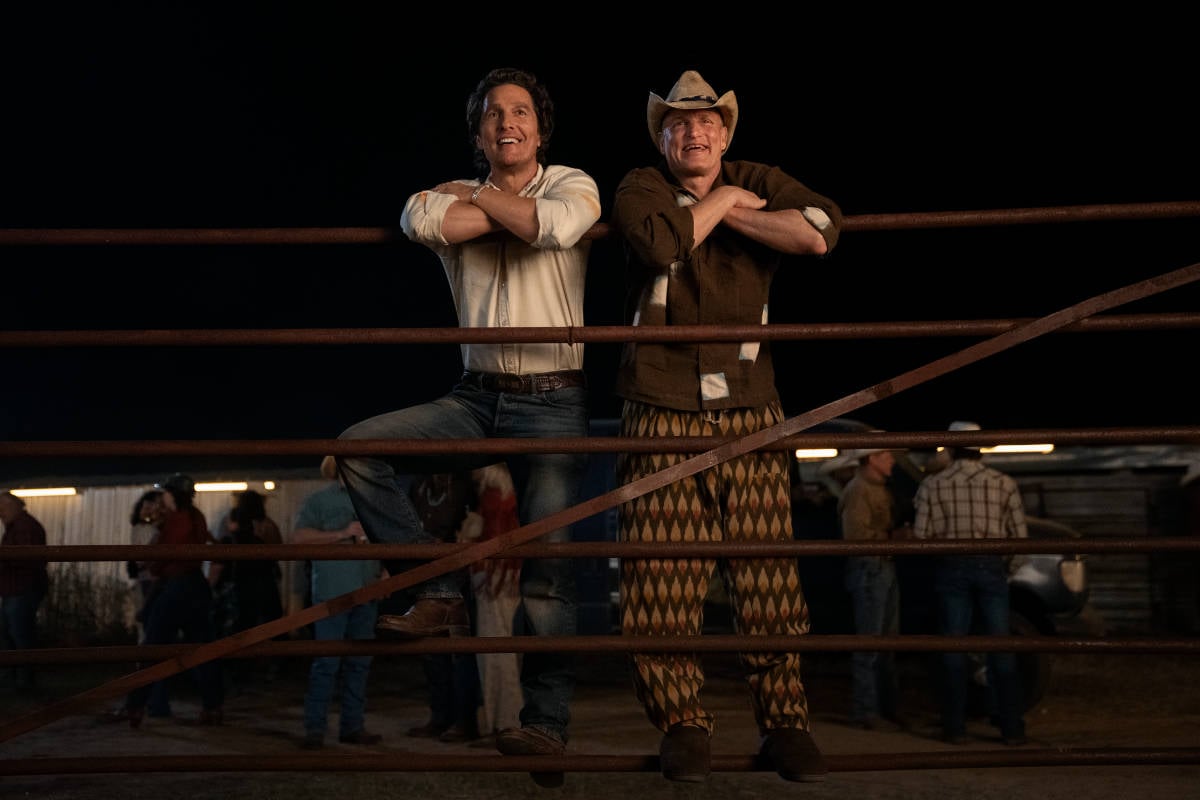 Matthew McConaughey and Woody Harrelson at a rodeo