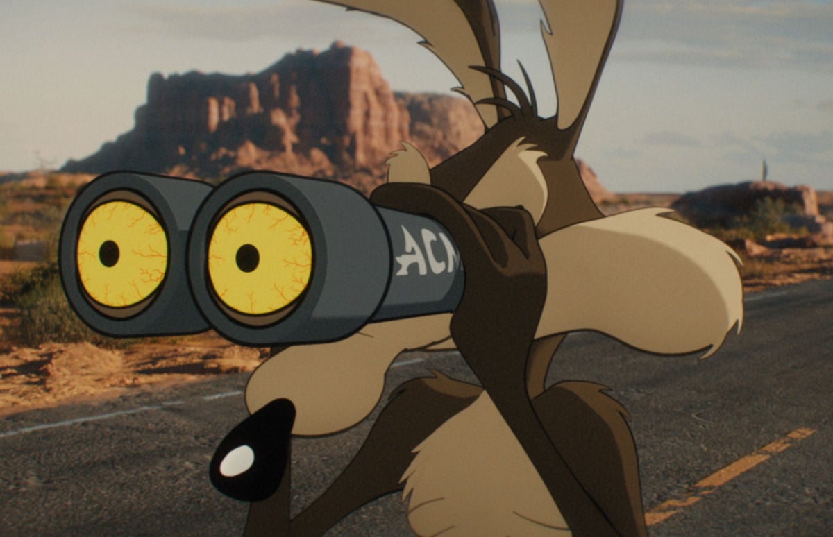 Wile E. and binoculars