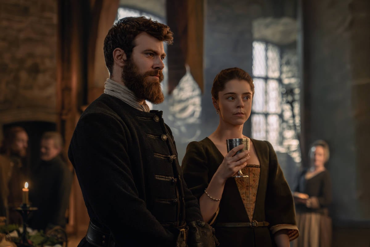 Sam Retford (Dougal MacKenzie) and Bobby Rainsbury (Maura Grant MacKenzie)