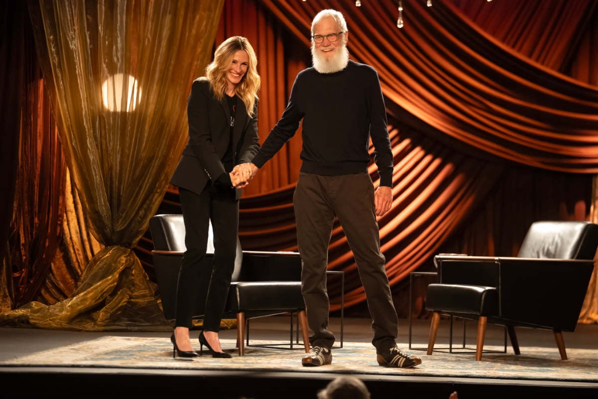 Julia Roberts and David Letterman