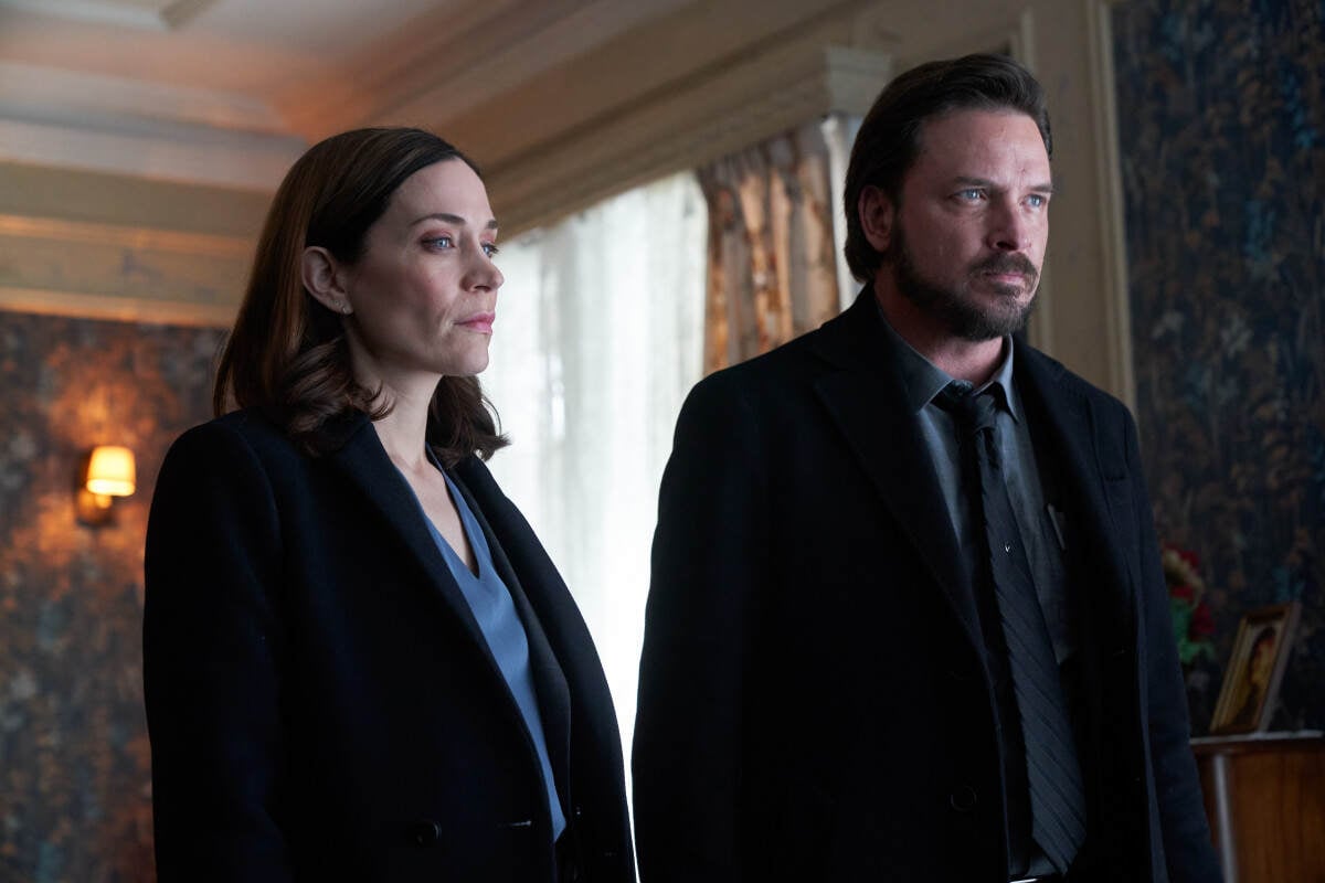 Aden Young as Detective Sergeant Henry Graff and Kathleen Munroe as Detective Sergeant Frankie Bateman