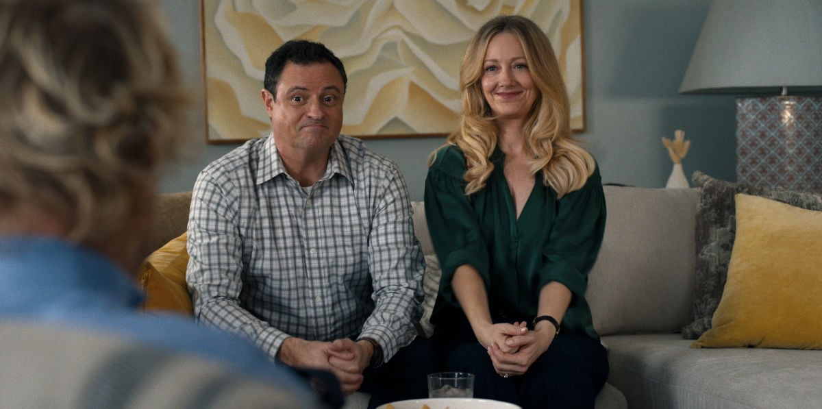 Donavon Stinson and Judy Greer