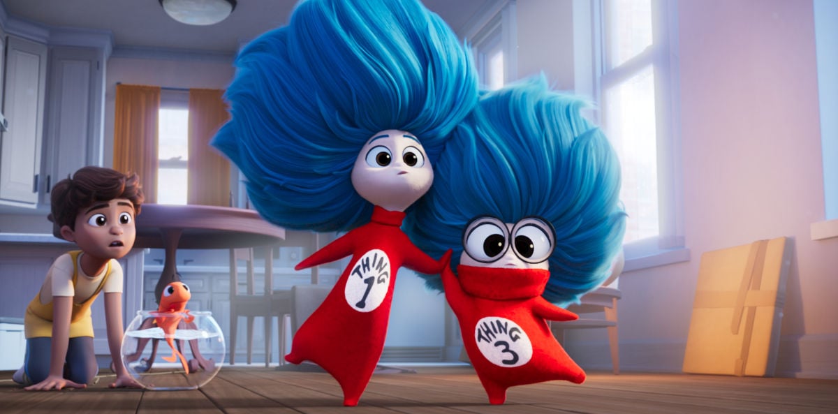 Sebastian voiced by Tiago Martinez, Waffles voice by Matt Berry, and Things 1 and 3