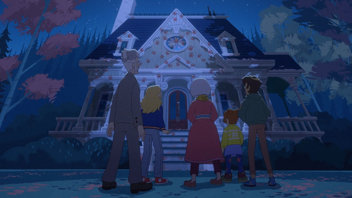 Sabrina Grimm (voiced by Ariel Winter), Relda (voiced by Leah Newman), Daphne Grimm (voiced by Laraine Newman) and Puck (voiced by Billy Harris)
