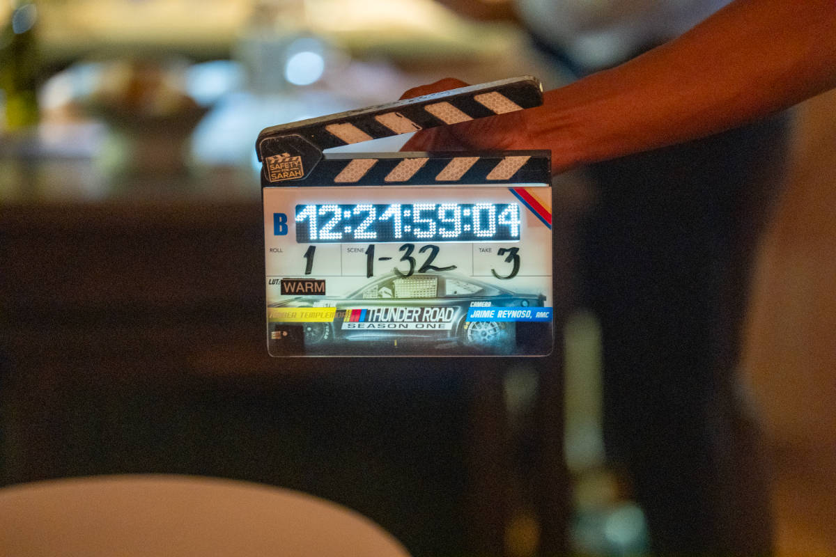 Photo from the set of the upcoming AMC NASCAR drama series.