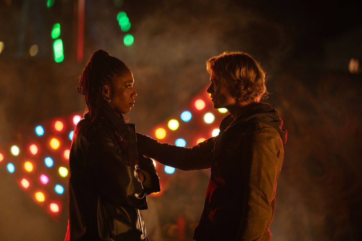 NAOMI ACKIE as Caitlyn Corr and TOM RHYS HARRIES as Matt Hagen