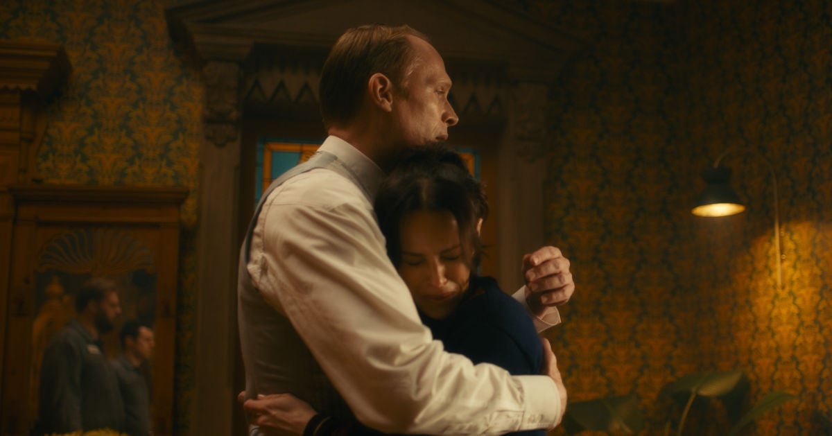 Paul Bettany and Emily Hampshire